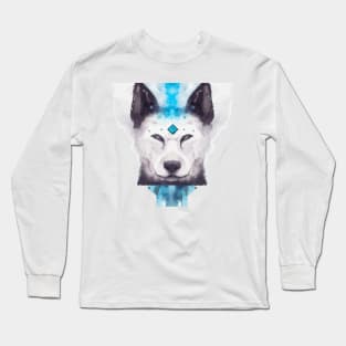 Cool Akbash Shaman Dog Stencil Watercolor Artwork T Shirt Long Sleeve T-Shirt